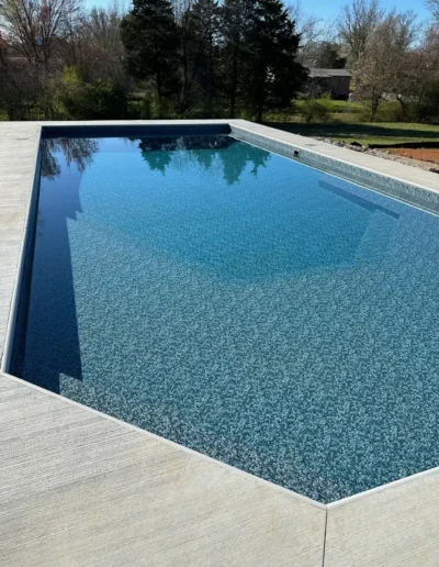 geometric inground pool with the platinum pattern