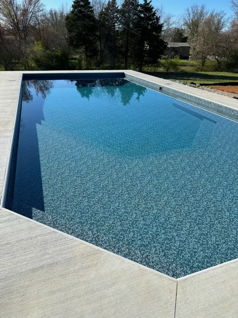 geometric inground pool with the platinum pattern