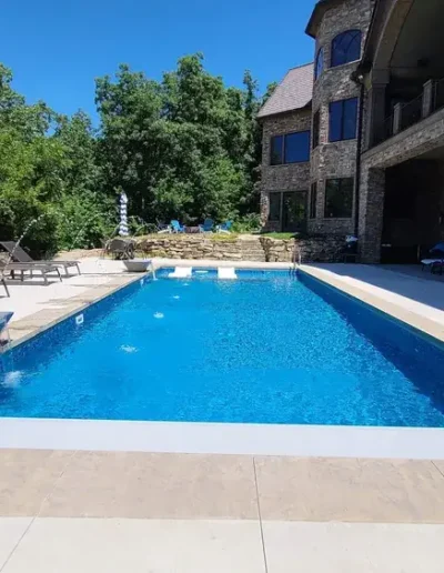 Seaglass liner installed in a rectangle pool