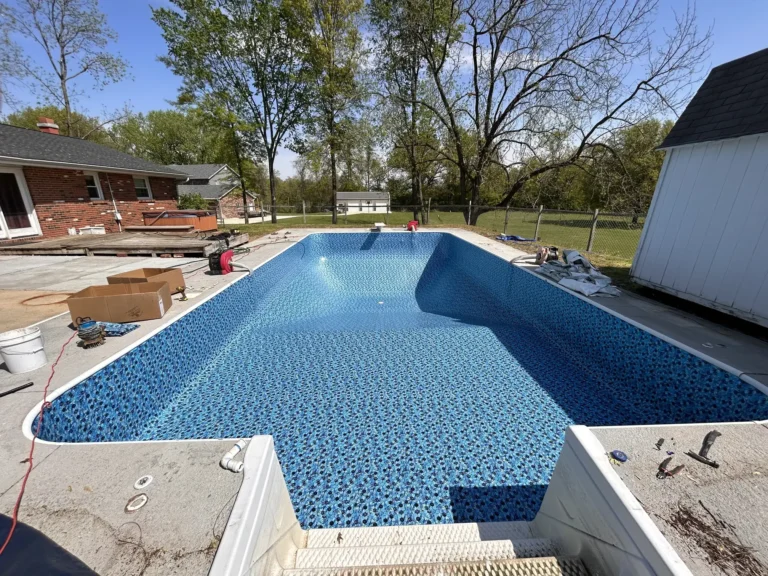 Reflect pattern pool liner installed