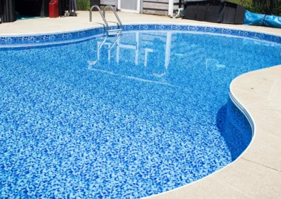 disco close view of pool water feature and basketball goal