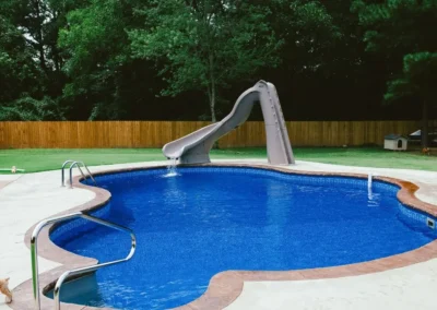 a beautiful rectangle pool with the HDE Oxford liner