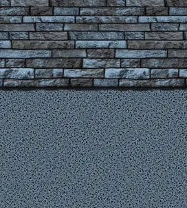 Bring contemporary style to your pool with the Terrazzo liner. This design features a cool gray, textured background reminiscent of classic terrazzo flooring, complemented by a sophisticated, stacked stone border. The result is a modern and elegant poolside aesthetic.